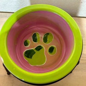 Dog bowl handmade ceramic from Bow wow meow pink